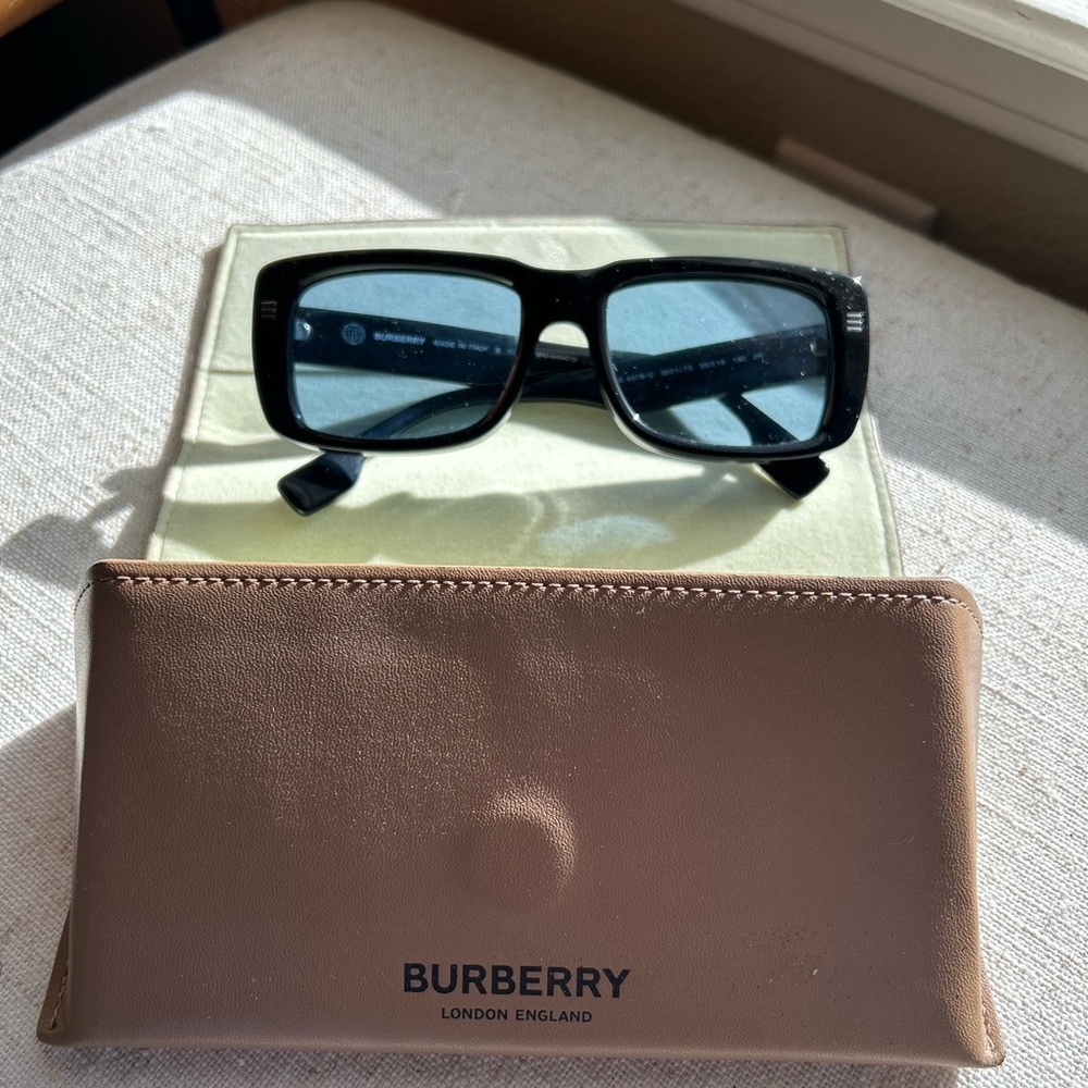 Burberry Black Frames with Blue-Tinted Lenses
